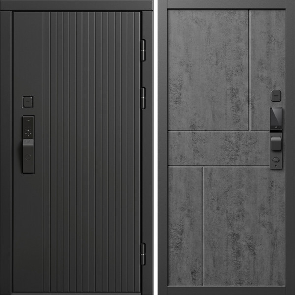 Входная дверь Termo-Door Смарт Твист Блэк - Горизонт бетон темный