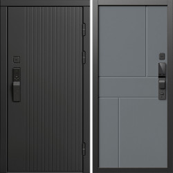 Входная дверь Termo-Door Смарт Твист Блэк - Горизонт Grey софт
