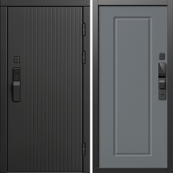 Входная дверь Termo-Door Смарт Твист Блэк - Гранд Grey софт