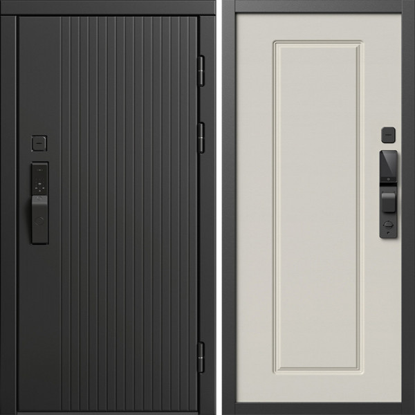 Входная дверь Termo-Door Смарт Твист Блэк - Гранд Слоновая кость