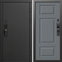 Входная дверь Termo-Door Смарт Твист Блэк - Лион Grey софт