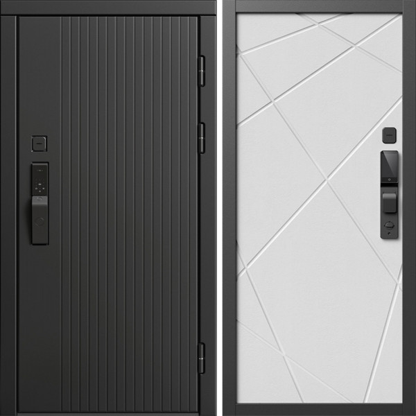 Входная дверь Termo-Door Смарт Твист Блэк - Лучи белый