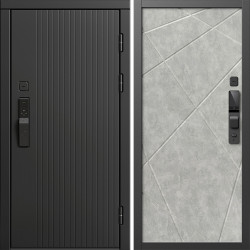 Входная дверь Termo-Door Смарт Твист Блэк - Лучи бетон светлый