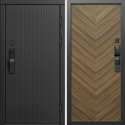 Входная дверь Termo-Door Смарт Твист Блэк - Плаза Елочка Орех