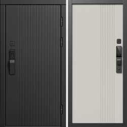 Входная дверь Termo-Door Смарт Твист Блэк - Страйп Слоновая Кость