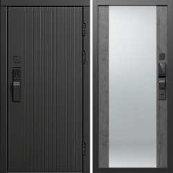Входная дверь Termo-Door Смарт Твист Блэк - Зеркало бетон темный