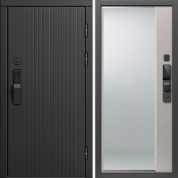 Входная дверь Termo-Door Смарт Твист Блэк - Зеркало Фацет Капучино