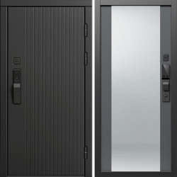 Входная дверь Termo-Door Смарт Твист Блэк - Зеркало Grey Софт