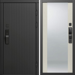 Входная дверь Termo-Door Смарт Твист Блэк - Зеркало лиственница