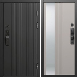 Входная дверь Termo-Door Смарт Твист Блэк - Зеркало Люмис Капучино
