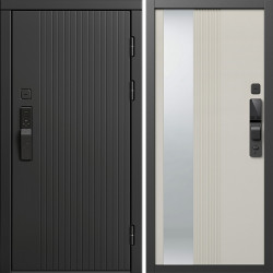 Входная дверь Termo-Door Смарт Твист Блэк - Зеркало Люмис Соновая Кость