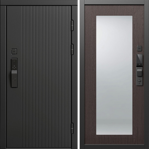Входная дверь Termo-Door Смарт Твист Блэк - Зеркало Триумф венге