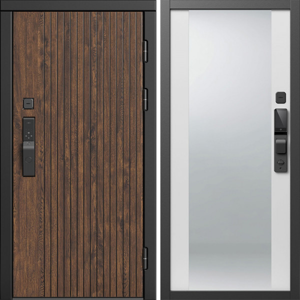 Входная дверь Termo-Door Смарт Твист Ультра - Зеркало белый софт
