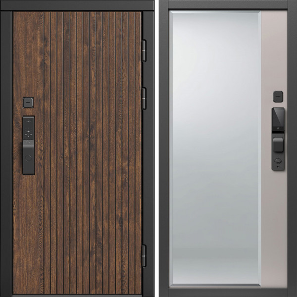 Входная дверь Termo-Door Смарт Твист Ультра - Зеркало Фацет Капучино