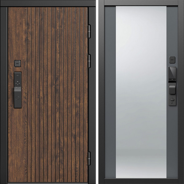 Входная дверь Termo-Door Смарт Твист Ультра - Зеркало Grey Софт