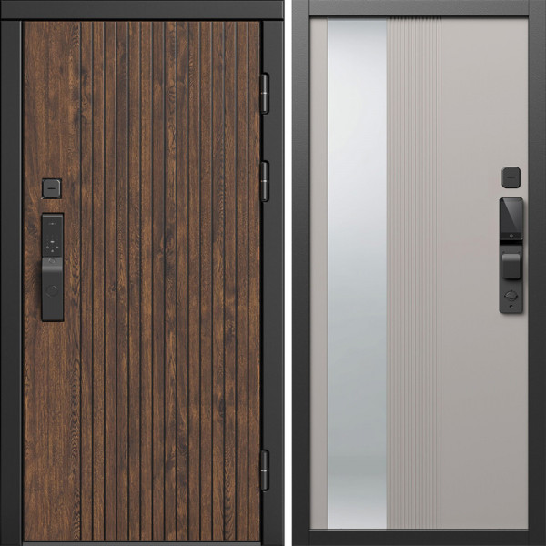 Входная дверь Termo-Door Смарт Твист Ультра - Зеркало Люмис Капучино