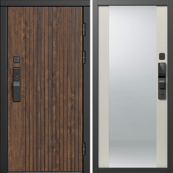 Входная дверь Termo-Door Смарт Твист Ультра - Зеркало Слоновая кость
