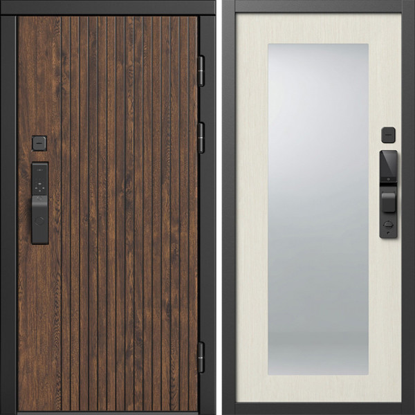 Входная дверь Termo-Door Смарт Твист Ультра - Зеркало Триумф лиственница