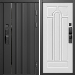 Входная дверь Termo-Door Смарт Урбан Блэк - Арка белое дерево