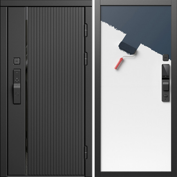 Входная дверь Termo-Door Смарт Урбан Блэк - Гладкая Панель Под Покраску (грунт)