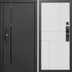 Входная дверь Termo-Door Смарт Урбан Блэк - Горизонт белый