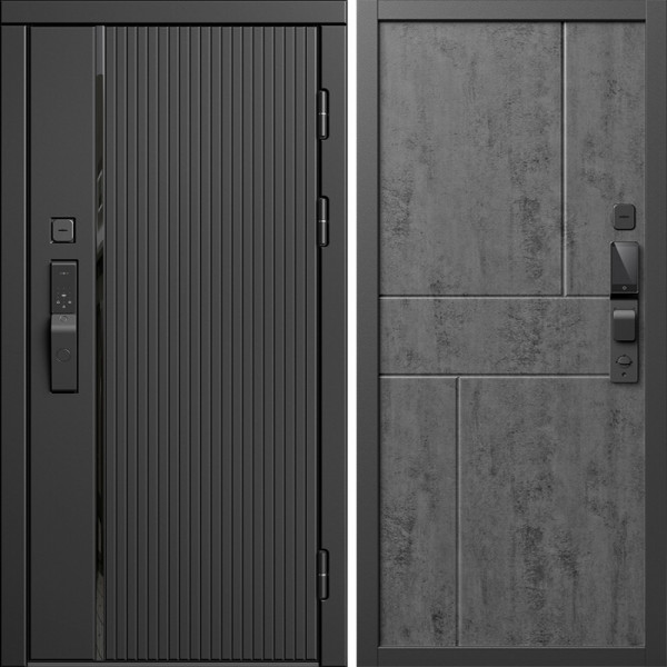 Входная дверь Termo-Door Смарт Урбан Блэк - Горизонт бетон темный