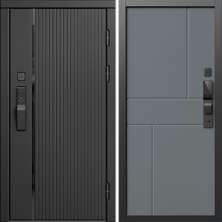 Входная дверь Termo-Door Смарт Урбан Блэк - Горизонт Grey софт