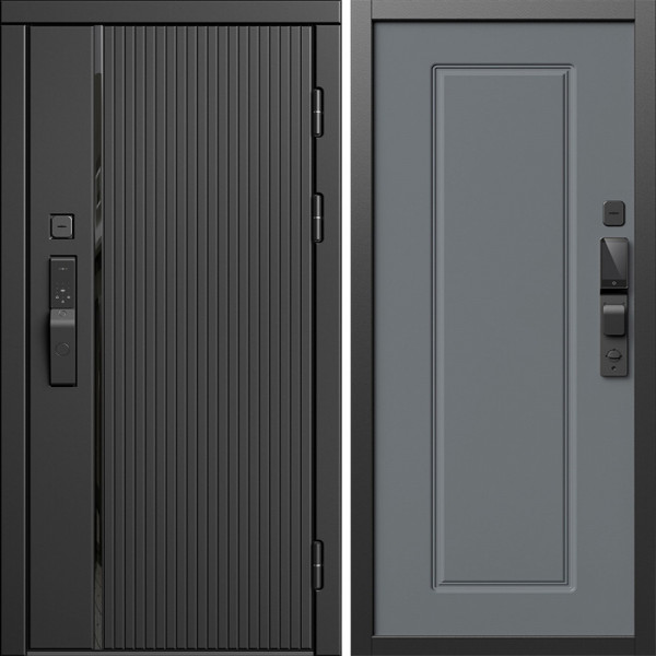 Входная дверь Termo-Door Смарт Урбан Блэк - Гранд Grey софт