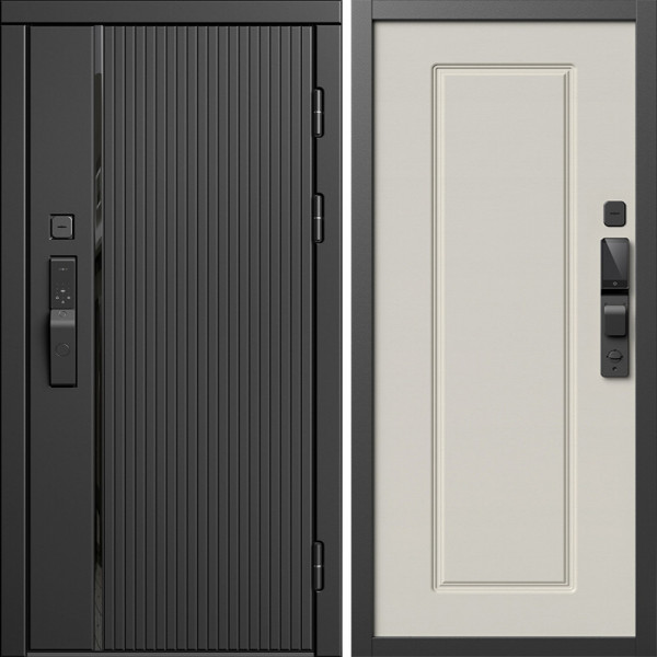 Входная дверь Termo-Door Смарт Урбан Блэк - Гранд Слоновая кость