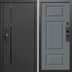 Входная дверь Termo-Door Смарт Урбан Блэк - Лион Grey софт