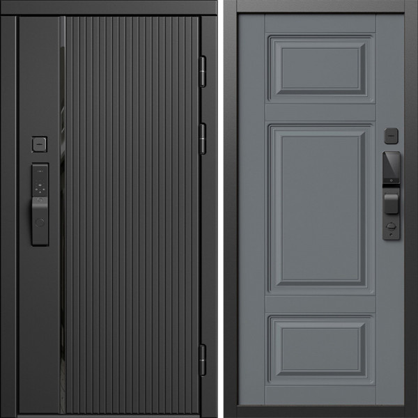 Входная дверь Termo-Door Смарт Урбан Блэк - Лион Grey софт