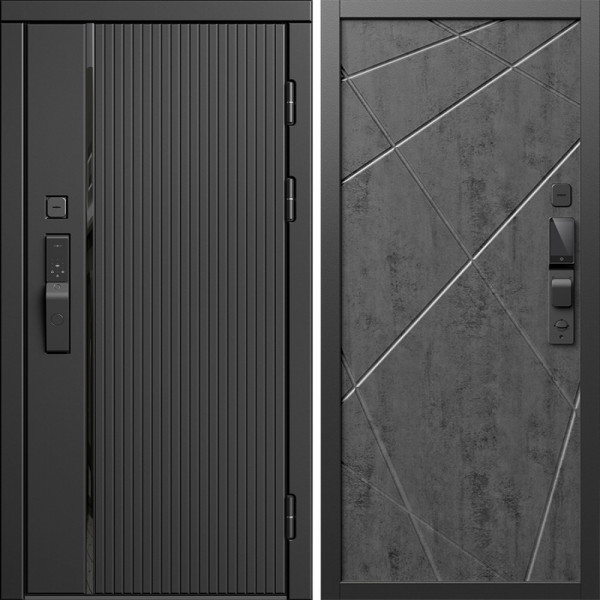 Входная дверь Termo-Door Смарт Урбан Блэк - Лучи бетон темный