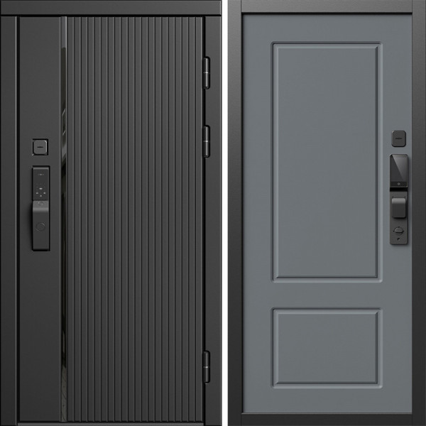 Входная дверь Termo-Door Смарт Урбан Блэк - Марсель Grey софт