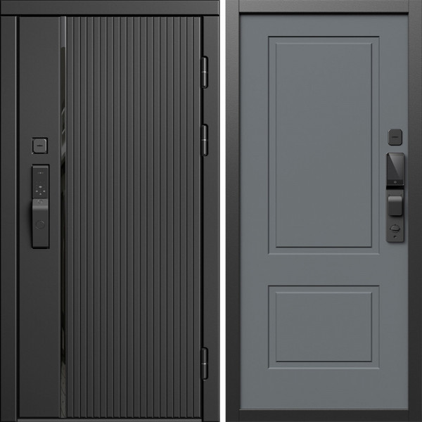 Входная дверь Termo-Door Смарт Урбан Блэк - Нео Классика Грей Софт