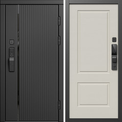 Входная дверь Termo-Door Смарт Урбан Блэк - Нео Классика Слоновая Кость