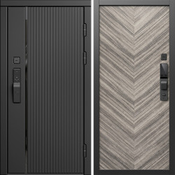 Входная дверь Termo-Door Смарт Урбан Блэк - Плаза Елочка Серая