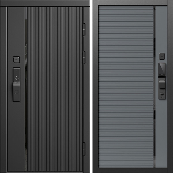 Входная дверь Termo-Door Смарт Урбан Блэк - Порте Grey софт
