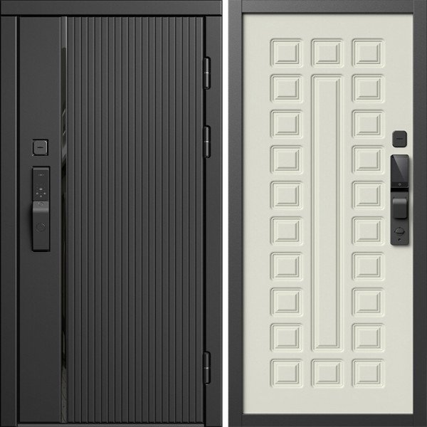 Входная дверь Termo-Door Смарт Урбан Блэк - Престиж бежевый матовый