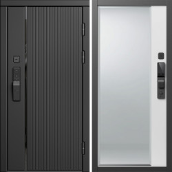 Входная дверь Termo-Door Смарт Урбан Блэк - Зеркало Фацет Белый софт