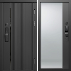 Входная дверь Termo-Door Смарт Урбан Блэк - Зеркало Фацет Черный кварц