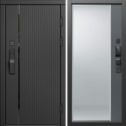 Входная дверь Termo-Door Смарт Урбан Блэк - Зеркало Фацет Grey софт