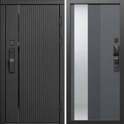 Входная дверь Termo-Door Смарт Урбан Блэк - Зеркало Люмис Грей Софт