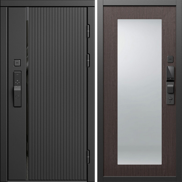 Входная дверь Termo-Door Смарт Урбан Блэк - Зеркало Триумф венге