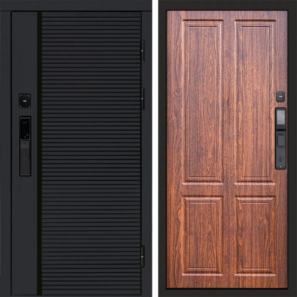 Входная дверь Termo-Door Смарт Black Line - Без серии Орех стандарт