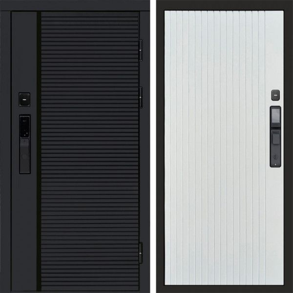 Входная дверь Termo-Door Смарт Black Line - Flat Белый софт
