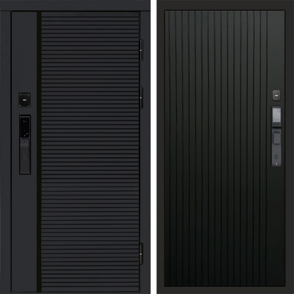 Входная дверь Termo-Door Смарт Black Line - Flat Черный кварц