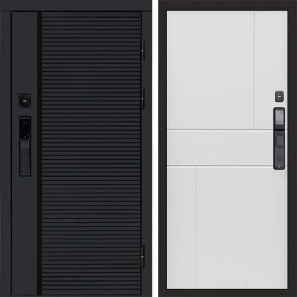 Входная дверь Termo-Door Смарт Black Line - Горизонт белый