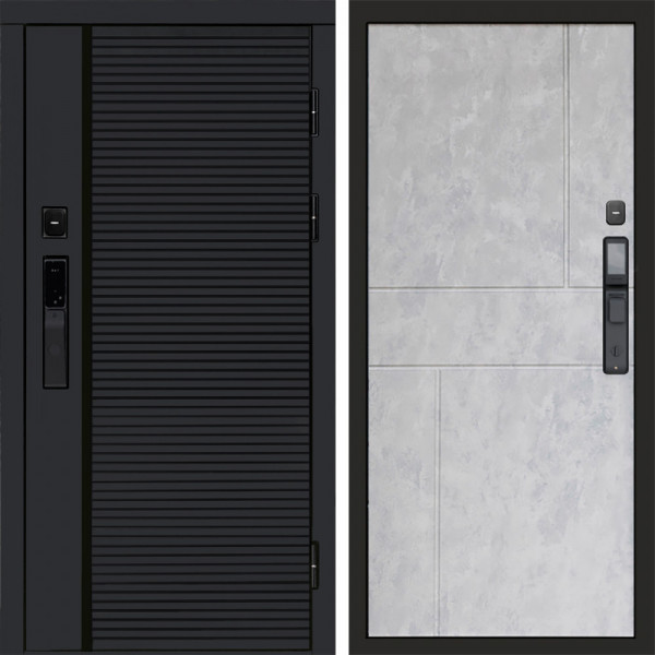 Входная дверь Termo-Door Смарт Black Line - Горизонт бетон светлый