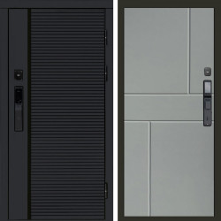 Входная дверь Termo-Door Смарт Black Line - Горизонт Grey софт