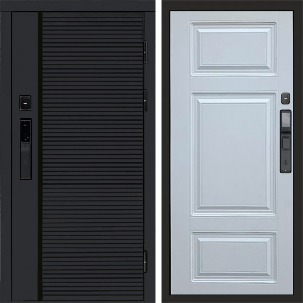Входная дверь Termo-Door Смарт Black Line - Лион Белый софт